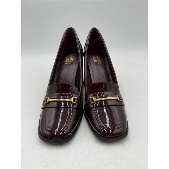 Franco Sarto Burgundy Heel Loafers size 9.5 - Picture 2 of 5